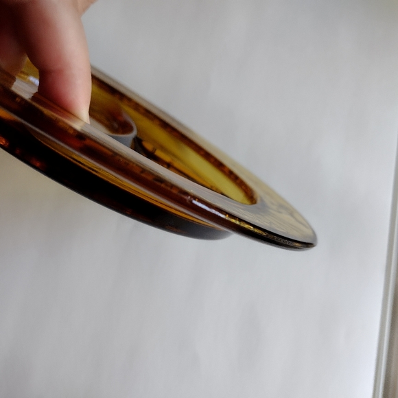 Amber Tiara Indiana Glass Divided Childs Plate Nursery Rhyme Marjorie Daw etc - Picture 5 of 6